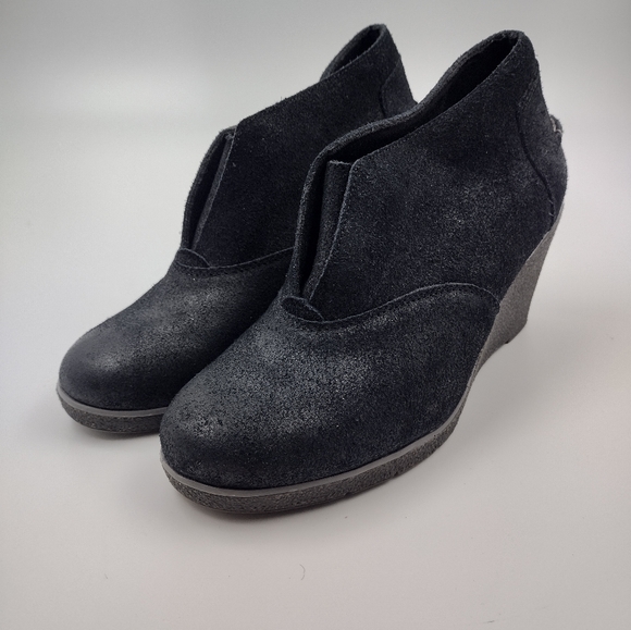 Sperry Top Sider Womens 8M Wedge Bootie Harlow Brook Laceless Ankle Boots Black - Picture 1 of 8